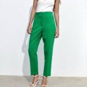 Vibrant Green Straight-Leg Trousers